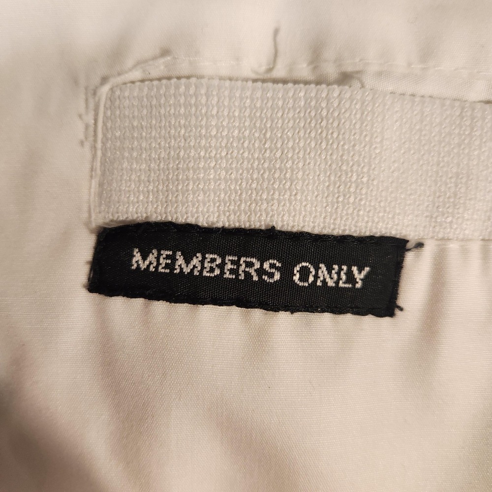 Vintage Members Only Jacket Mens 44 White Ivory Racer Bomber Epaulets Zip‎ 80s - Picture 3 of 10